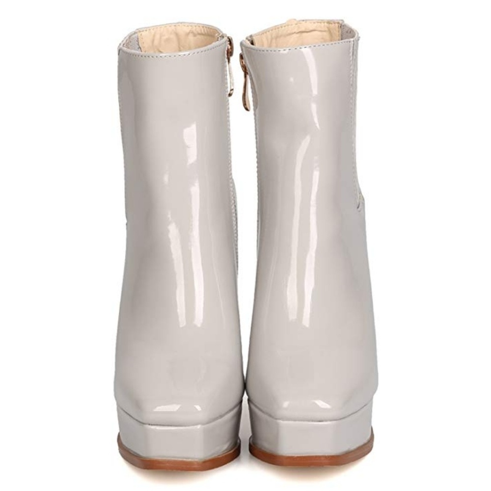 Winter Soft Grey Stack Boots - image 2